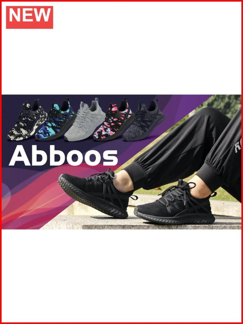 Breathable Knit Women's Walking Sneakers Lightweight Lace-Up Casual Shoes